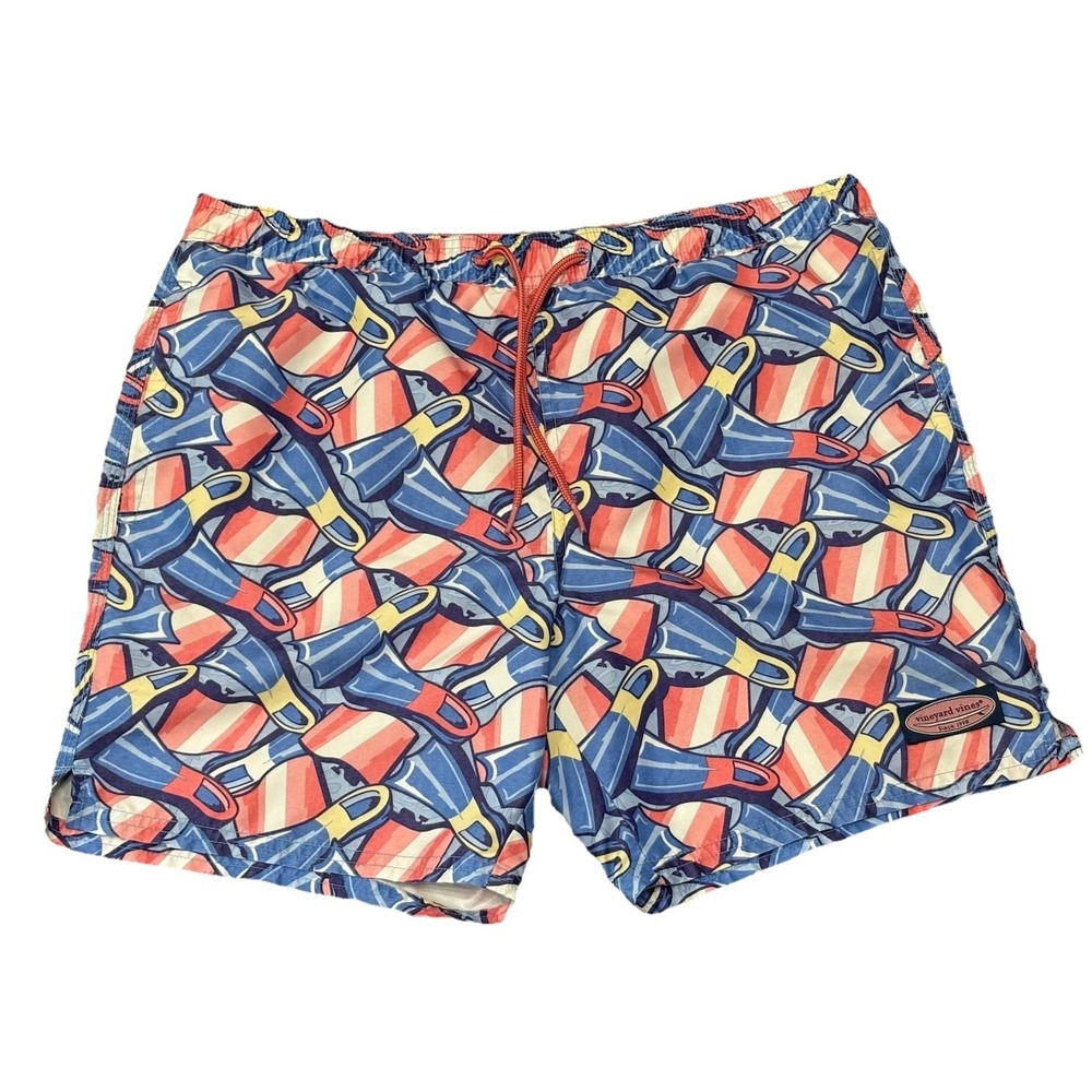 Vineyard Vines Mens Shorts Size S Swim Trunks With Lining Flippers Print